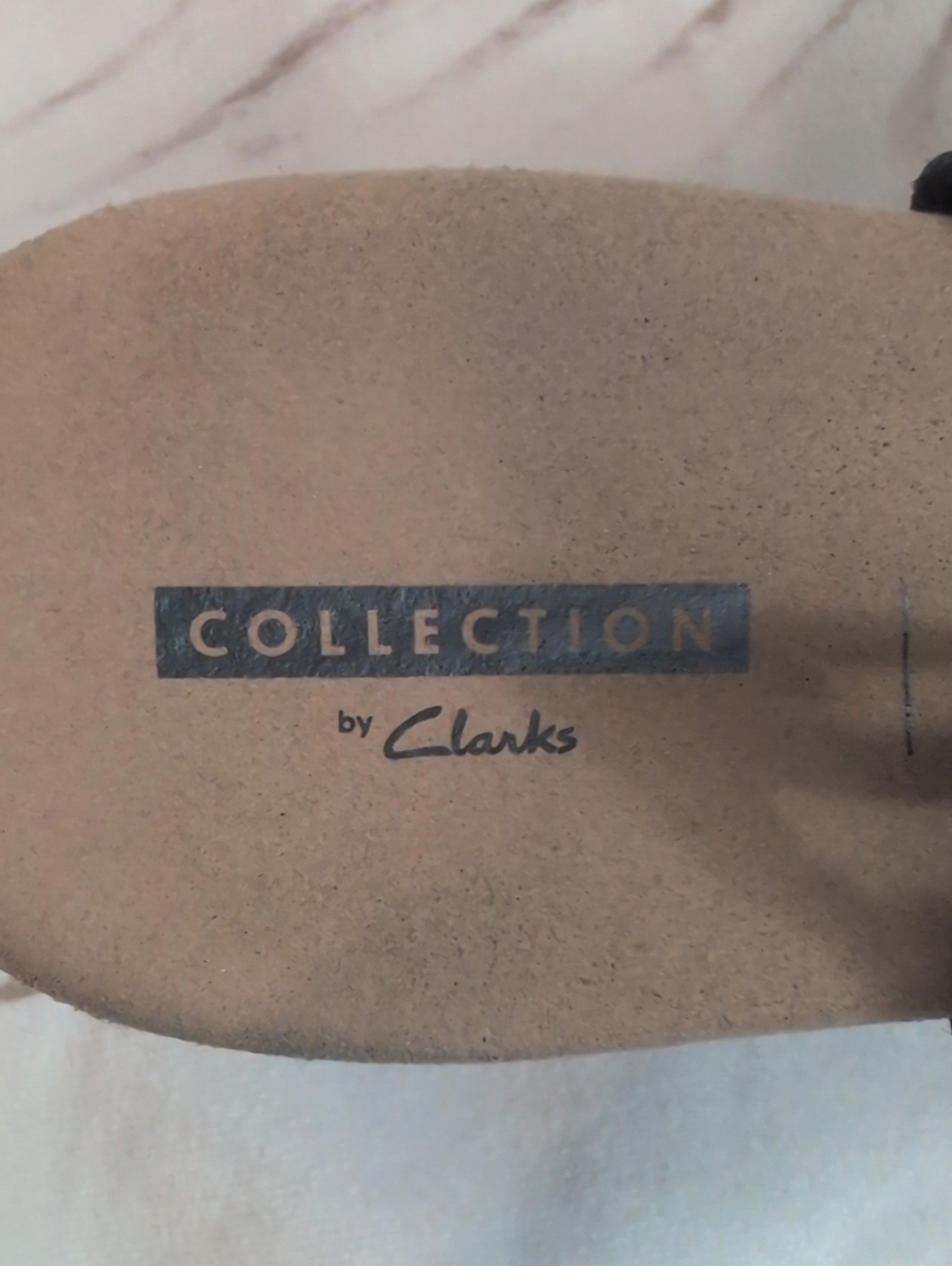 Clarks Collection Peep Toe Wedge Sandles Women's size 10 Navy Blue - Picture 8 of 8